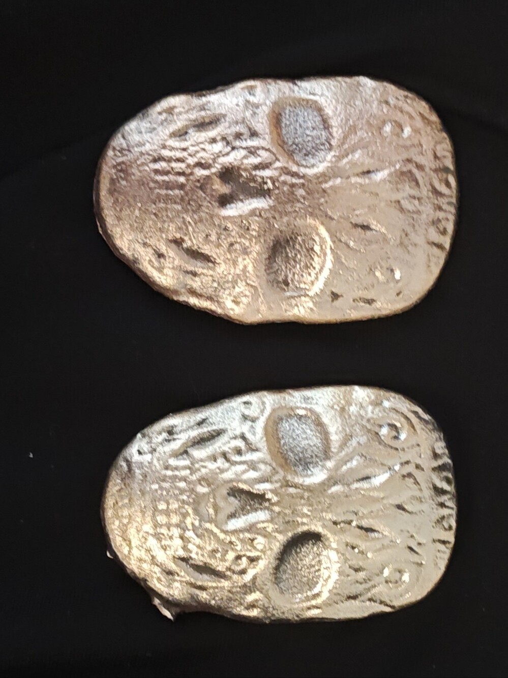 206g Solid Fine Silver & Copper Dual Skull Set - Artisan Hand Poured Yin Yang
